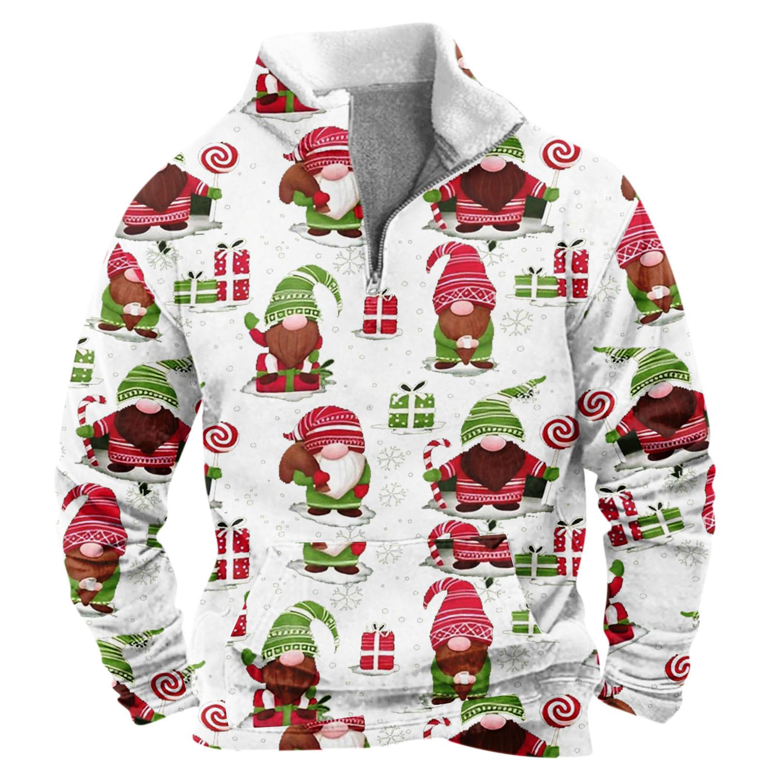 

Мужская свободная повседневная модная толстовка без капюшона с воротником-стойкой и полумолнией XXXL белый