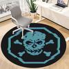 1pc Skull Crossbones Office Round Area Rug, Indoor Mat Suitable ForOffice, Under Office Chairs Bedroom Living Room Home Decor, Room Deco U05
