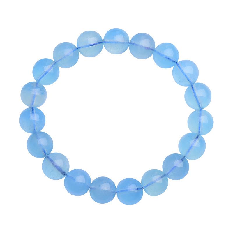 Blue Aquamarine & Crystal Bead Bracelet - Unisex Sapphire Gift