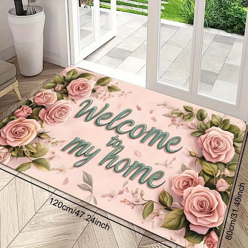 Spring Floral Style Floor Mat Entrance Door Mat Bedroom Carpet