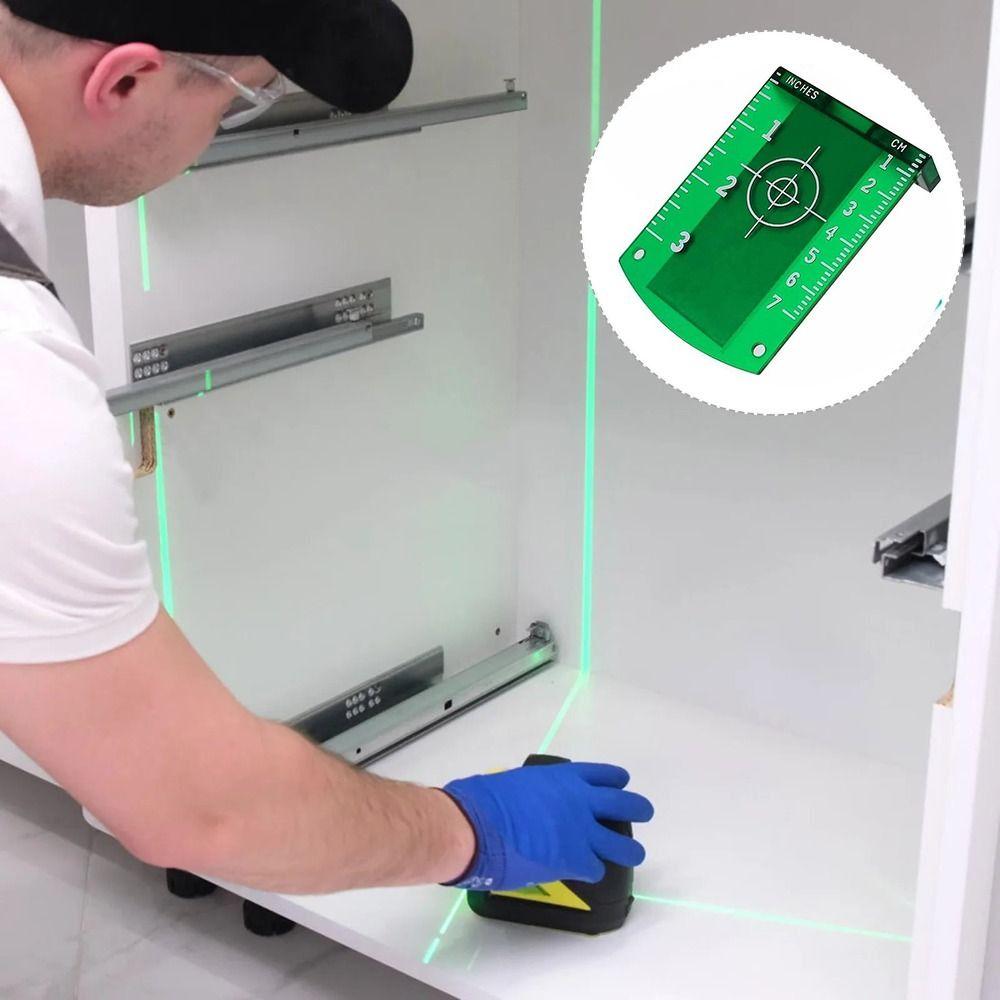 2Pcs Double Scale Laser Level Target Board Red/Green Magnetic Target Plate Measuring Tool