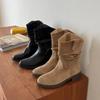 Autumn and Winter New Thick Heel Fashion Boots Transcendent Foreign Style Short Tube Round Head Knight Intellectual Style City Nomadic Style Women'