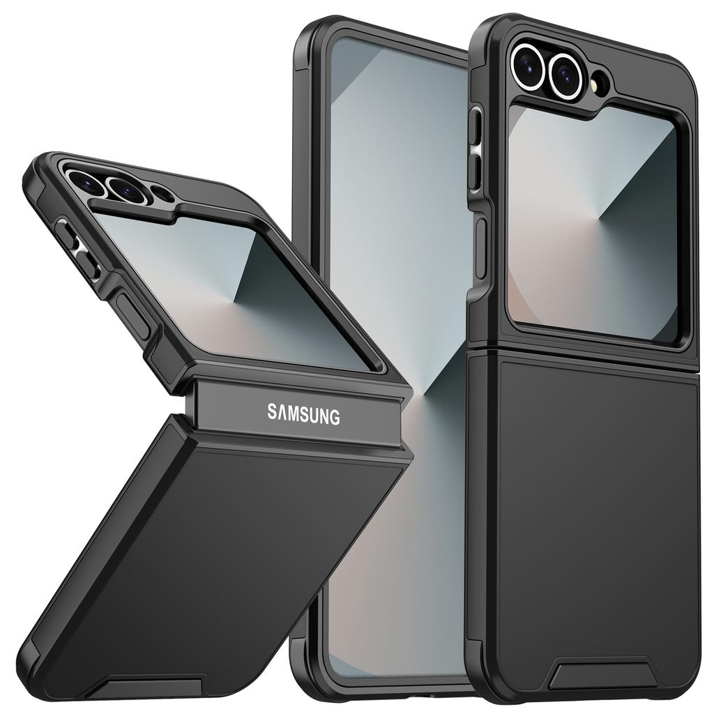 New Shockproof Hybrid Dual Layer Case for Samsung Z Flip 6 Slide Camera Lens Protetion Cover for Galaxy Z Flip 5 4 5G Case