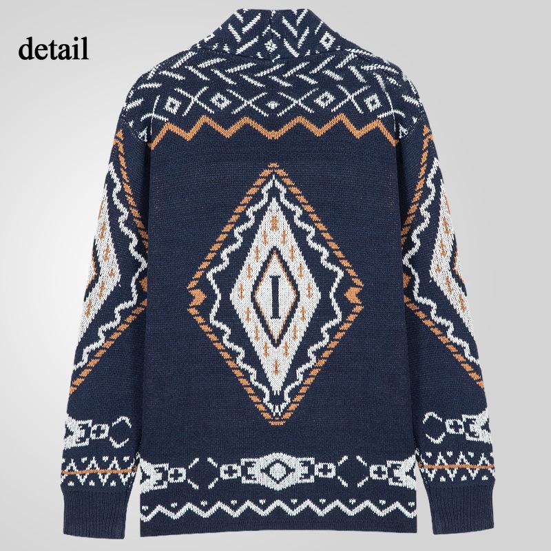 Cardigan casual da uomo, di media lunghezza, con collo a scialle vintage, a maniche lunghe, lavorato a maglia, con bottoni, maglione spesso invernale, in maglia, per uomo
