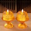 Liuli Lotus LED Candle - Eternal Lotus Lamp for Buddha Guanyin Offerings