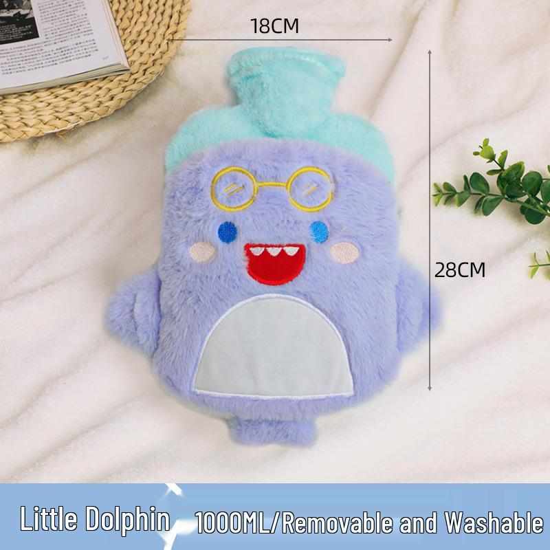 Kaqikete Cute Cartoon Plush Refillable Winter Hot Water Bottle & Hand Warmer
