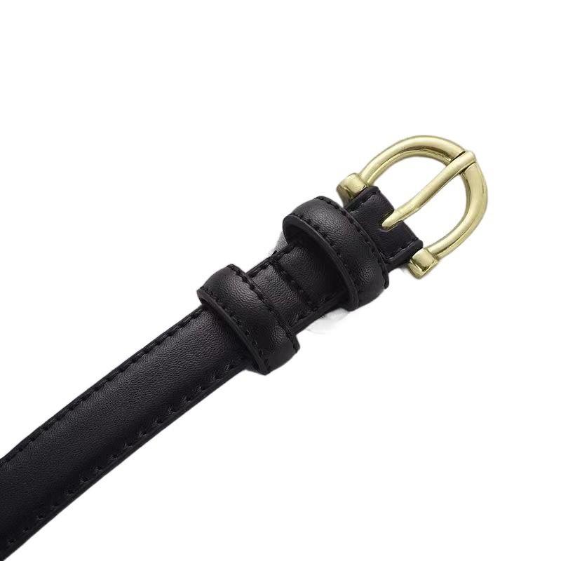 Style Chic Korean Womens Leather Belt With Eyecatching Golden Design Buckle