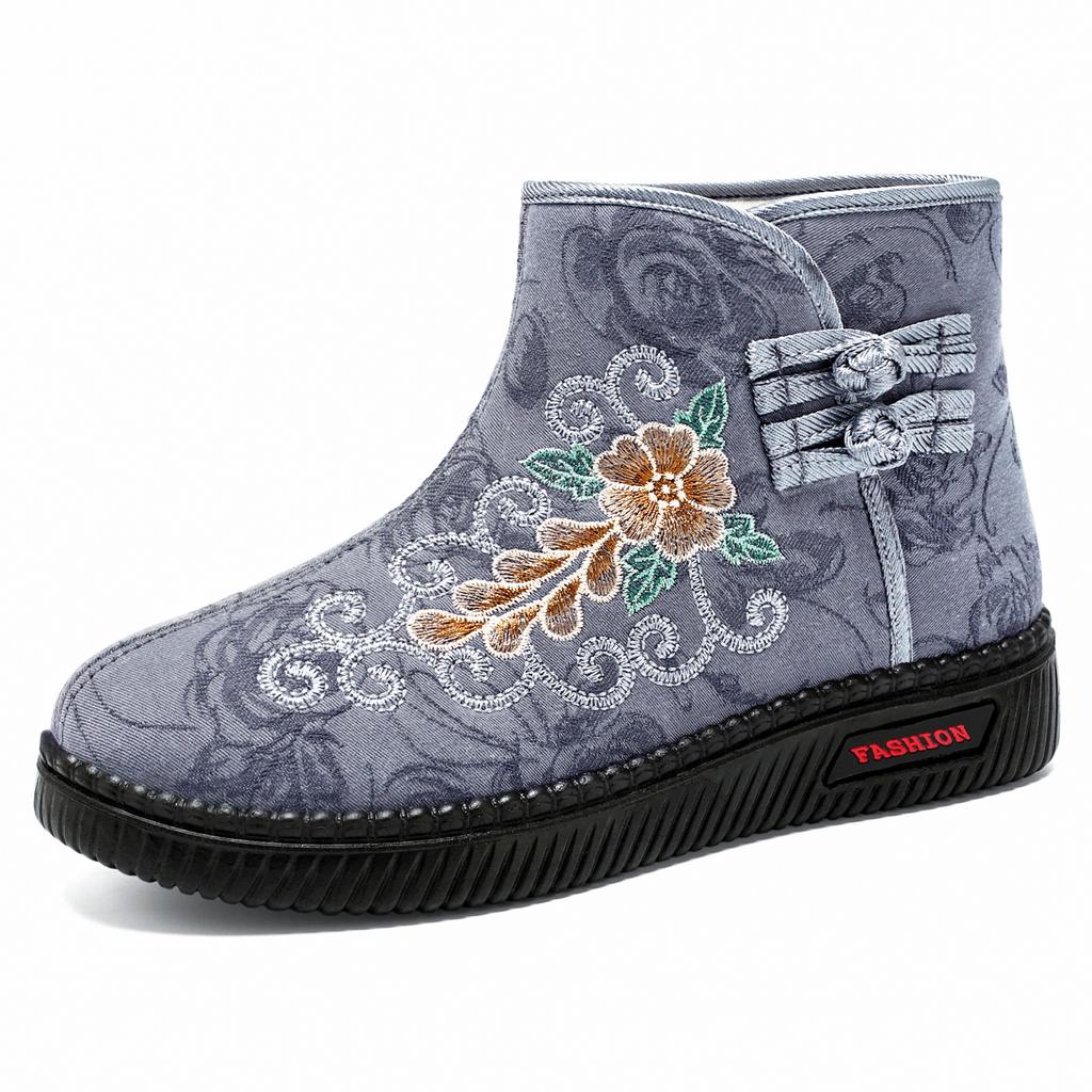 Women's Winter High-top, Ethnic Wind and Snow Boots, Embroidered Boots, Women's High-top Cold-proof Women's Boots, Thickened Warm Cotton Boots