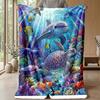 Underwater Sea Life 5 Theme blanket Lightweight Warm Flannel Blanket Decorative Throw Blanket for Home Decoration
