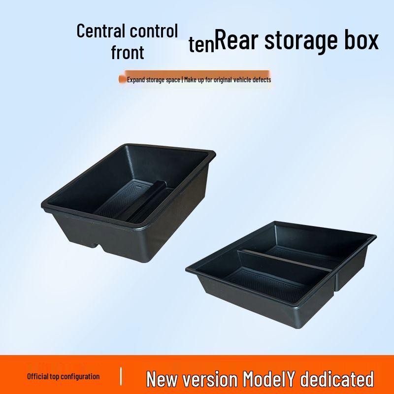 Center Console Storage Box for Tesla Model Y/3, 2025 Update, with Push-Pull Design