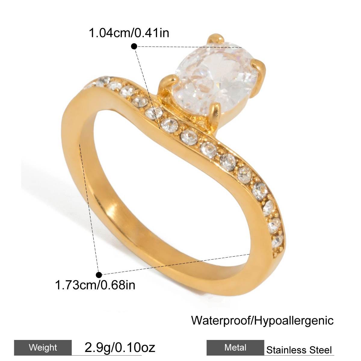 

Stainless Steel Shiny Cubic Zirconia Adjustable Ring 18K PVD Plated Trending Premium Jewelry for Women Gift 7