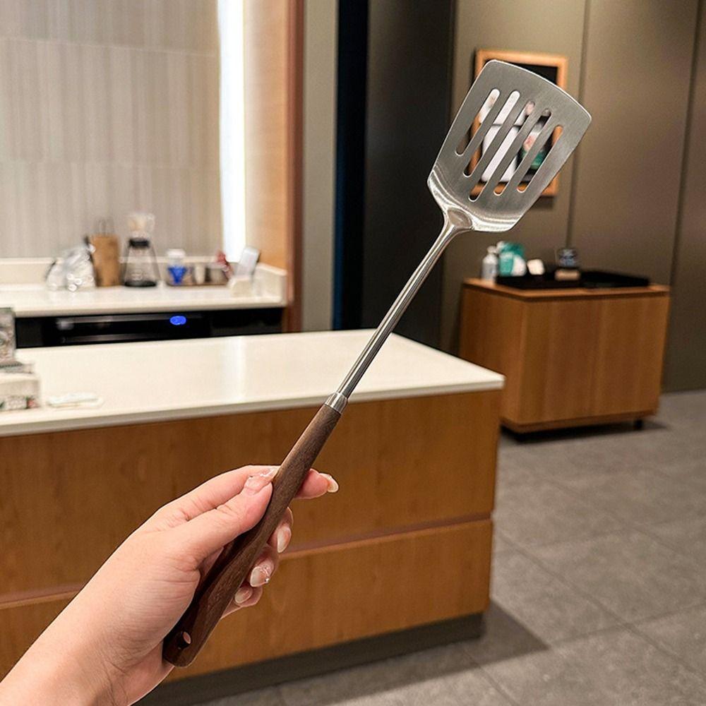304 Stainless Steel Seamless Spatulas Walnut Fried Shovel Steak Shovel Kitchen Tools