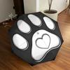 1pc Paw Print Heart Automatic Folding Umbrella, Heavy Duty 8 Rib Iron Frame,  Suitable for Travel, Daily Use, Birthday, Decor Gift m0105102