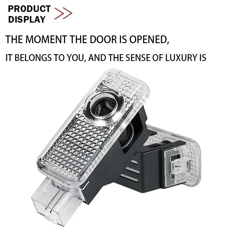 For Audi 8L 2pcs Car Door Welcome Lights for Audi A1 A3 8P 8V A4 A5 A6 A7 A8 Q3 Q5 Q7 Q8 Sline TT S3 S4 S5 Logo Projector Ghost Shadow Lamp