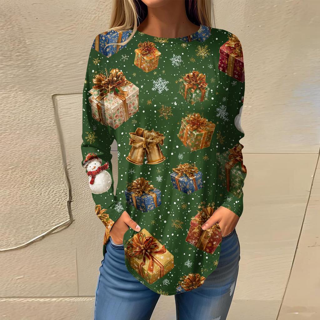 Tee Shirts For Women Fall Casual Long Sleeve Shirts Sweatshirt Vintage Graphic Printing Top Pullover Valentine's Day