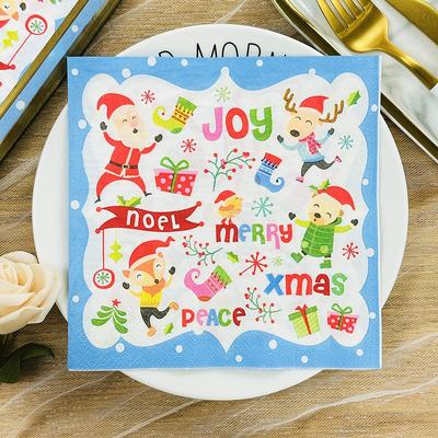 Disposable Party Napkin Double Layer 20 Pieces/Pack Colorful Christmas