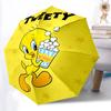1pc Tweety Automatic Umbrella   8 Rib Portable Folding Black Iron Frame for Outdoor, Beach, Travel, Beach Umbrella 192