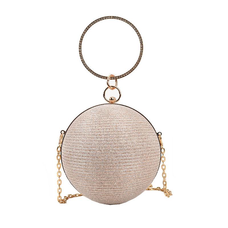 Personalized Spherical Children's Bag 2025 European and American Fashion Portable Small Round Bag with Diamond Chain Single Shoulder Dinner Bag Wome