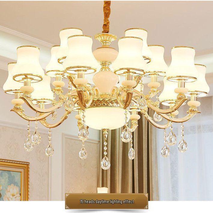European Minimalist Crystal LED Chandelier for Living Room, Bedroom, Restaurant, or Villa Hall.
