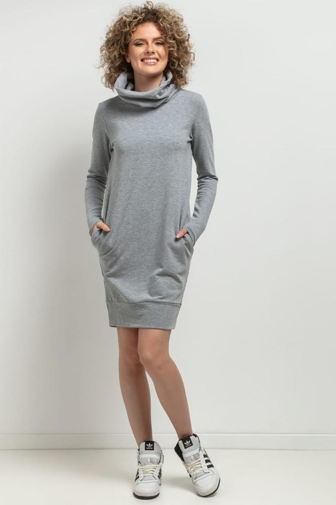 Knitted turtleneck dress MMM37 cappuccino M