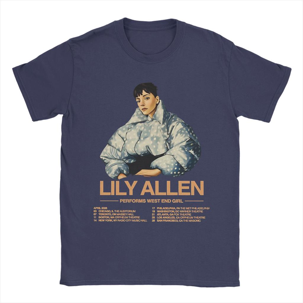 Hipster Lily Allen West End Girl Tour 2026 T-shirts för Unisex Rund Hals Ren T-shirt Kortärmad T-shirt Plus Size Kläder