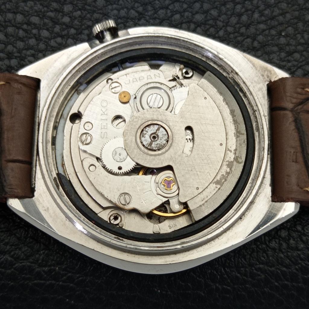 JAPAN VINTAGE SEIKO 5 AUTOMATIC 7019A MENS GOLDEN COLOR DIAL WATCH a701912-5 R207-a701912