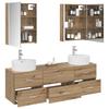 5 Piece Bathroom Furniture Set Artisan Oak Engineered Wood & Glass
