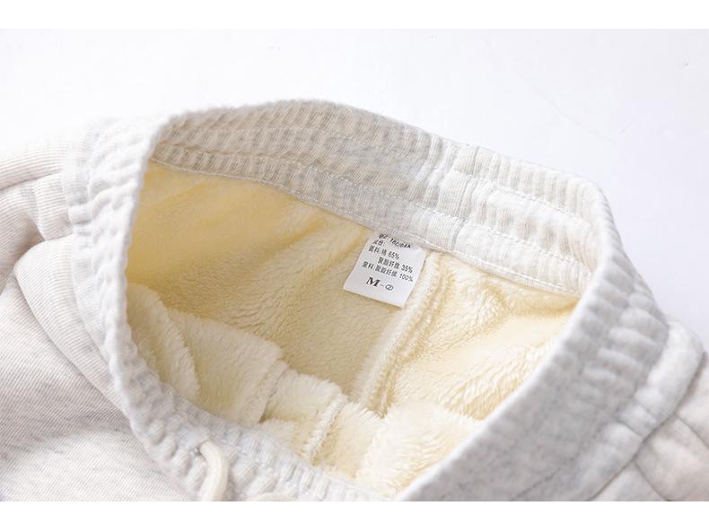 Women's Gray Fleece-Lined Sweatpants, 2025 Early Autumn Style, Straight-Leg, Petite, Wide-Leg Activewear.