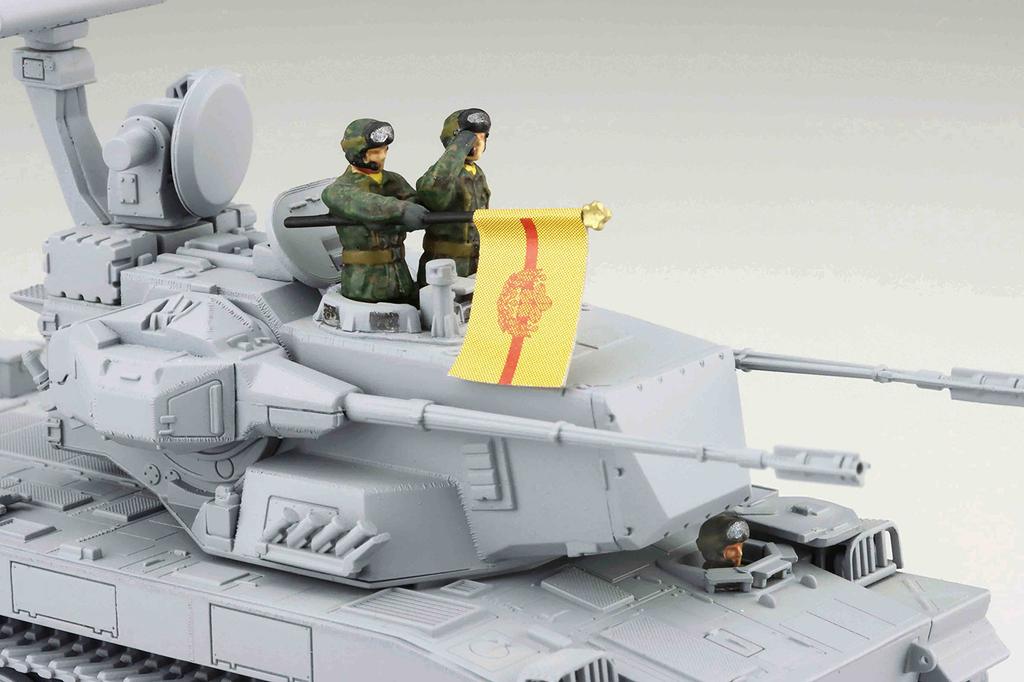 Military Series Ground Force Type 87 gun set with Plastic model 1/72 No.9 EX-2 Self-Defense self-propelled anti-aircraft (2-car personnel)