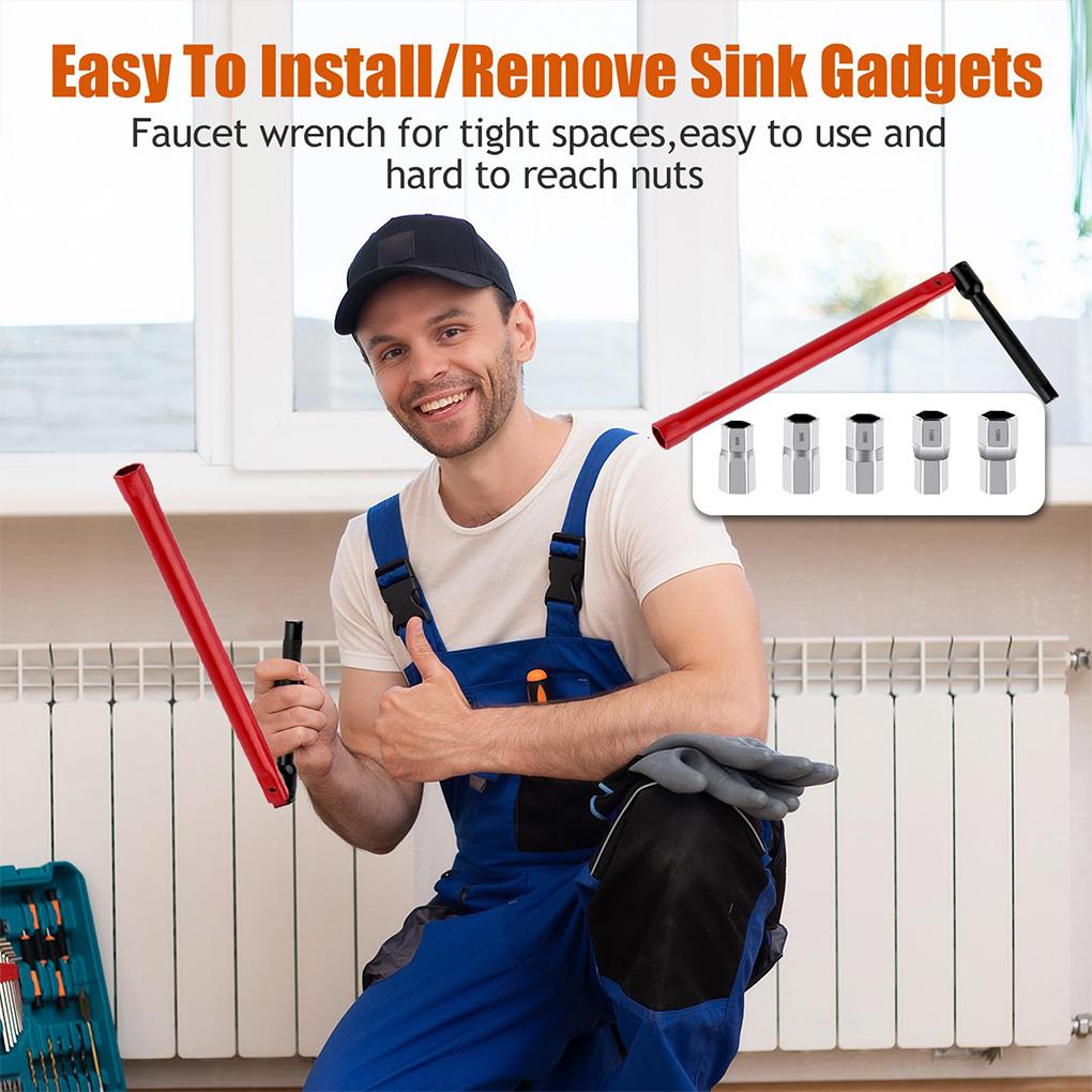 Alloy Adjustable Tap Spanner Set With 5 Changeable 8-12mm Nut For Easy Faucet Installation Tapex Kit