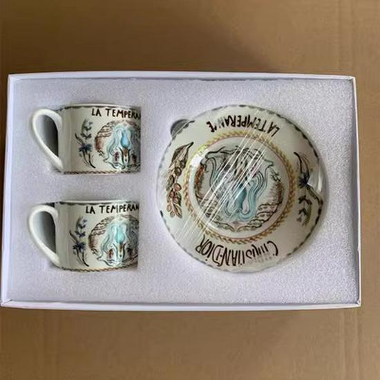 European Bone China Coffee Cup & Saucer Set - Elegant Two-Person Tea Set for Couples