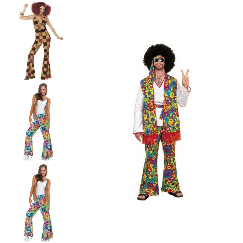 Ice Silk 70s Women's Hippie Costume Set Feel Comfortable And Look Fabulous!