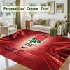 Crystal Velvet Square Rug Custom NameEngland Rugby Pattern Non Slip Home Floor Decor Rug