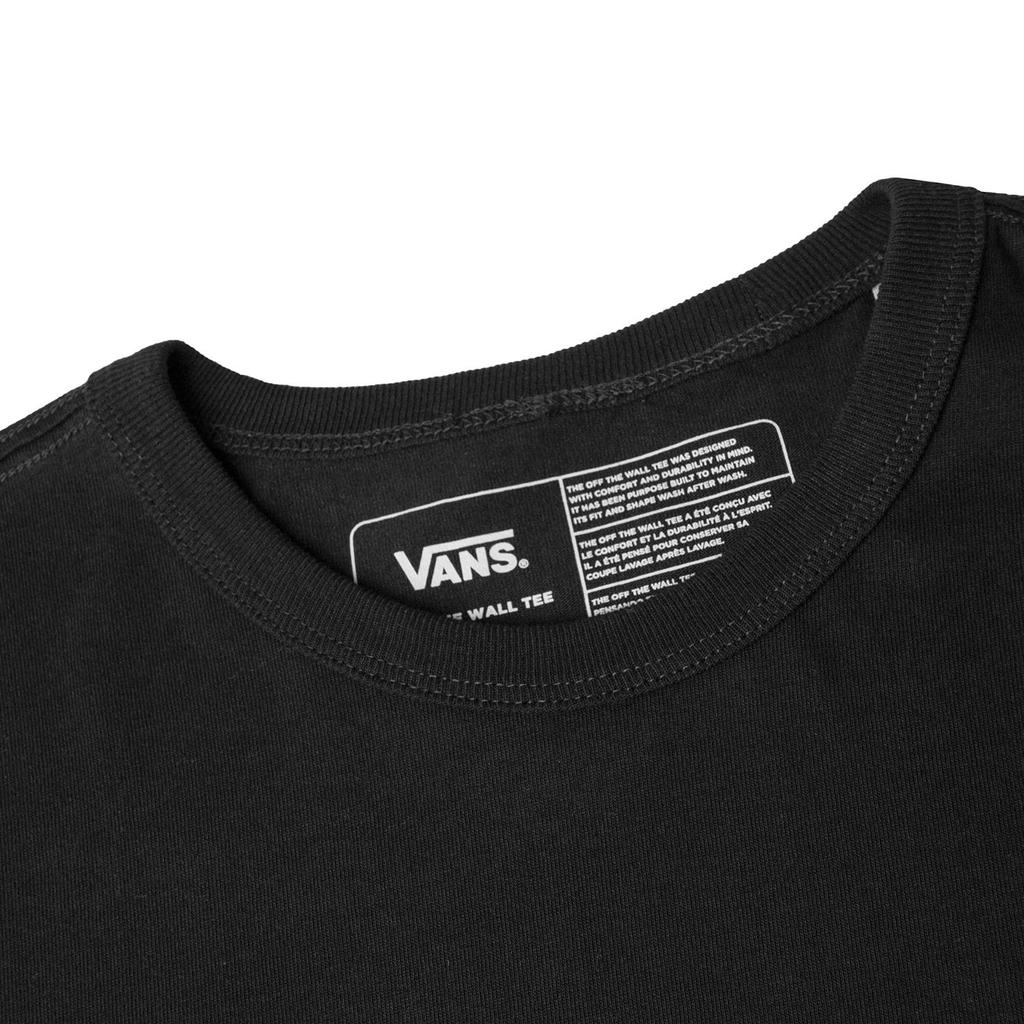 Vans Solid Color Letter Crew Neck Pullover Sports Casual Long Sleeve Printed Shoulder T-Shirt Unisex Tops Black VN0A5DYMBLK
