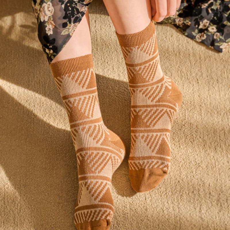 Abiruz Women's Daily Combed Pattern Socks HM-60-WBT