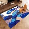 1pc Cartoon Rockman Game Megaman Print Area Rug - Soft, Washable Non-Slip Indoor Mat, Living Room, Home Office Decorative Rug,Office Decorative