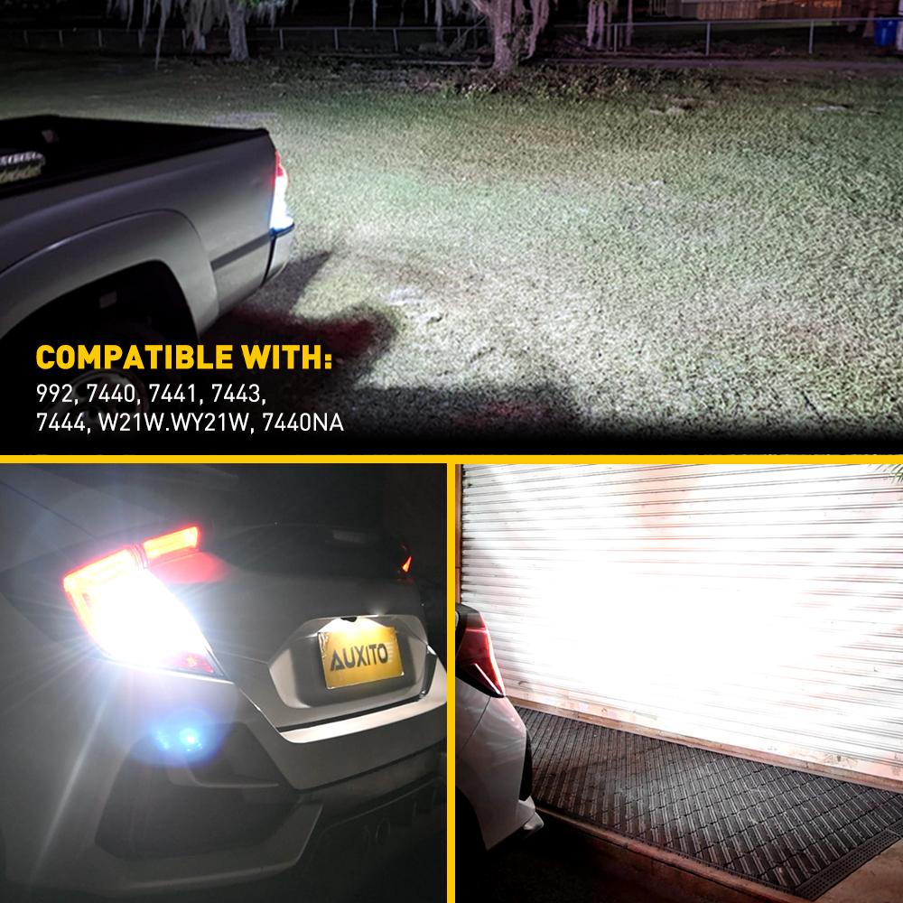 2x AUXITO T20 7443 7440 W21W W21/5W LED Bulb DRL Parking Reverse Lamp Stop Brake Signal Light White/Red/Yellow 12V 360° Lighting Dome Lights 6