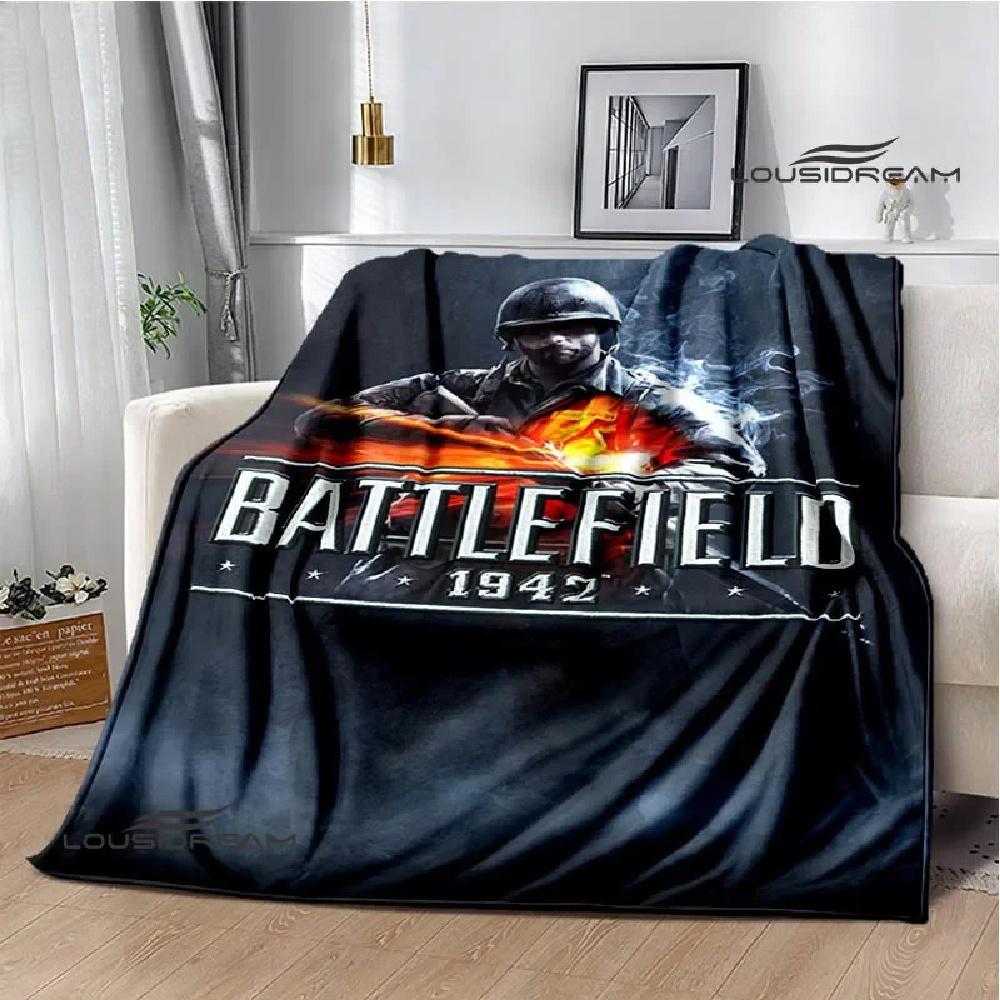 

3D game Battlefield Printed throw blanket blankets Warm Flannel blankets Soft and comfortable blanket bed linings Birthday Gift#Color_9,Size_100X130CM 75X95CM серый