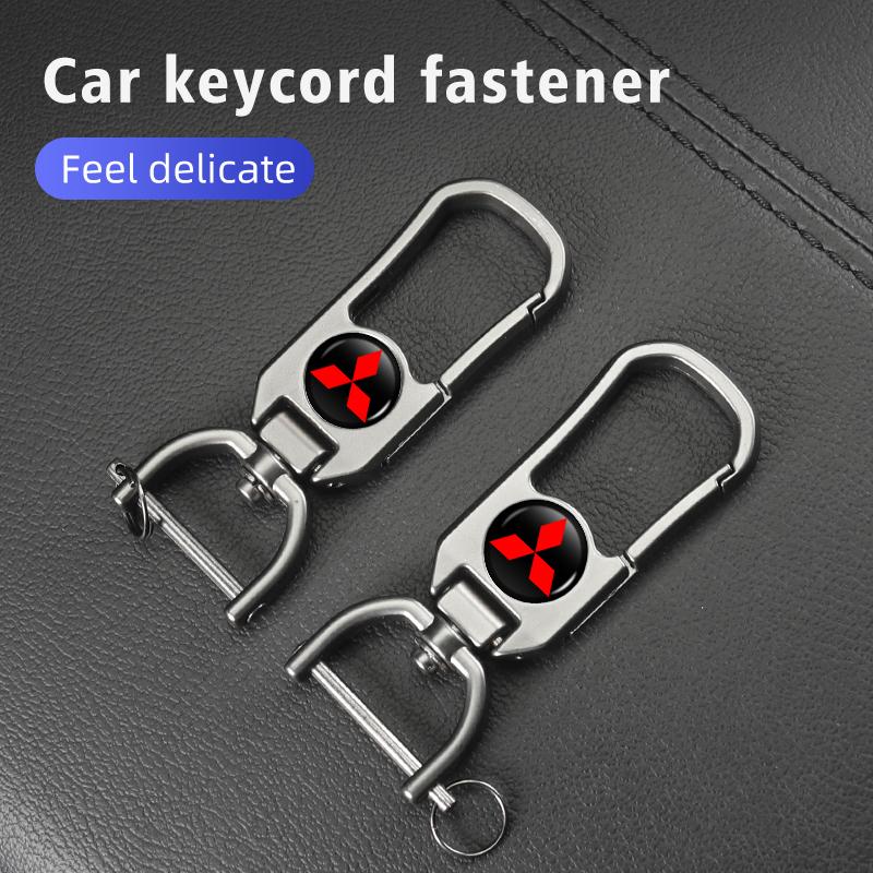 xkhr10 For Mitsubishi Aluminum Alloy Car Styling Keychain Emblems Keyring Key Decoration Ring Outlander Lancer L200 ASX Pajero Grandis