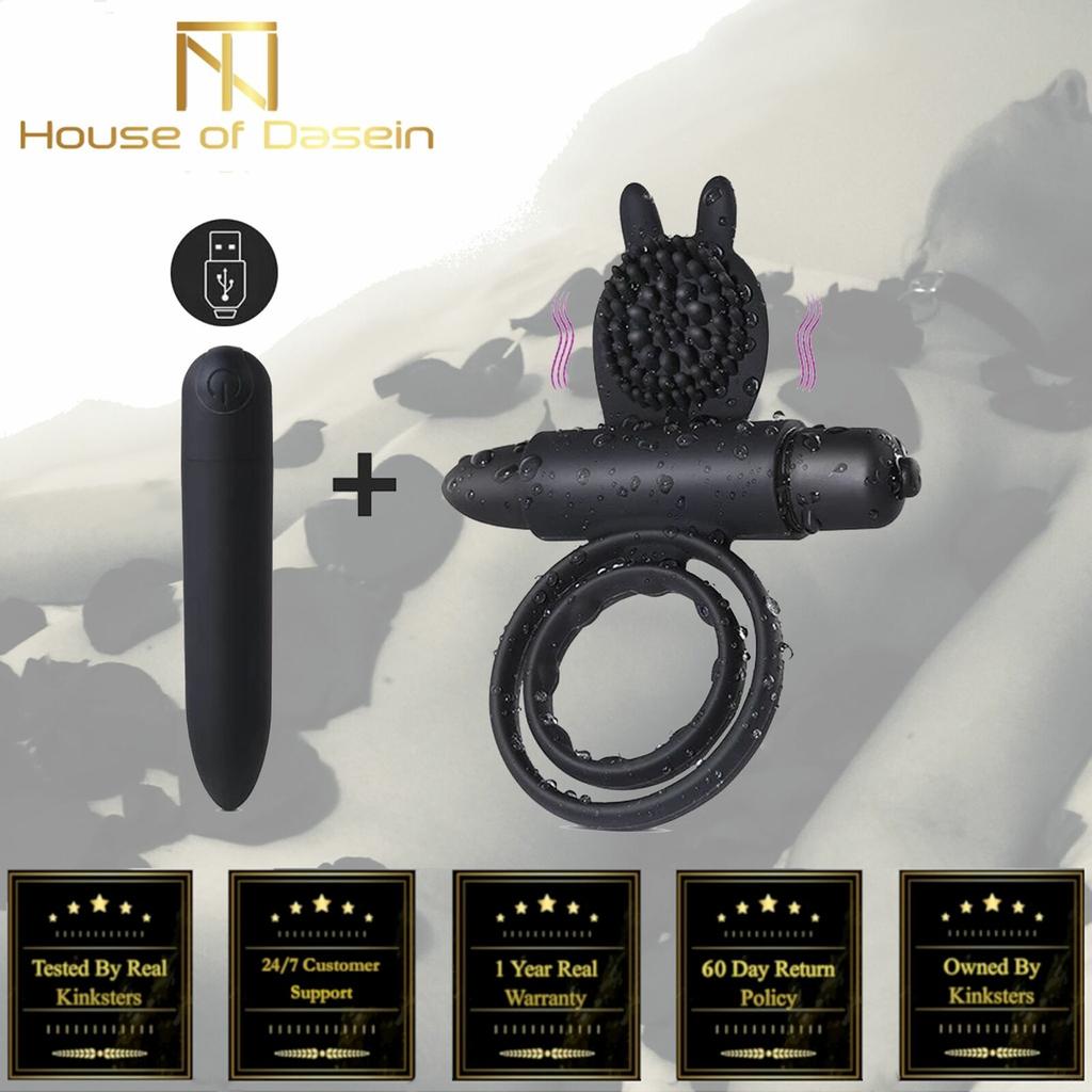 Mini  Silicone Vibrating Double  Ring  Rings