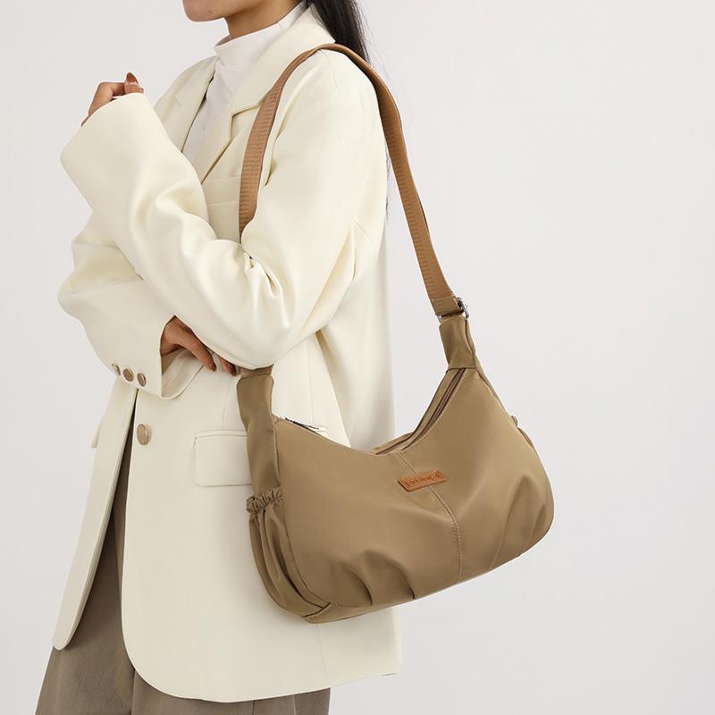 Casual Nylon Womens Shoulder Bag Fashion Simple College Style Crossbody Bag Large Capacity Designer Ladies Handbag Purse