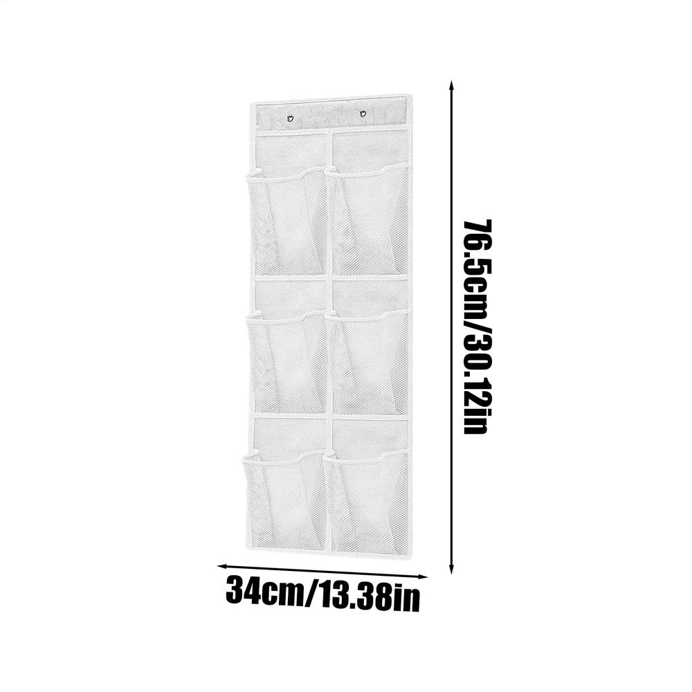 6 Compartments Mesh Closet Shoe Holder Large Capacity Wall-Mounted Storage Bag Baskets Hangable Organizer