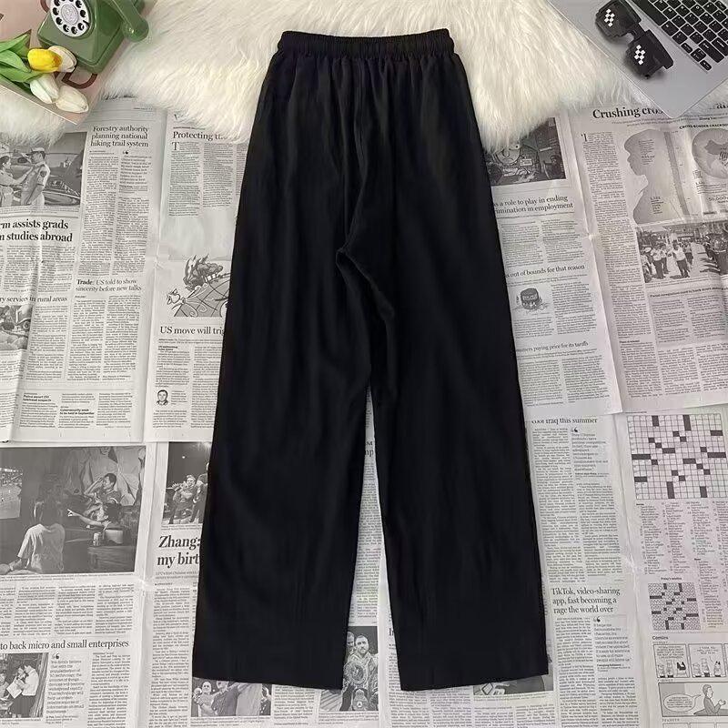 

Мужские брюки широкие штанины в корейском стиле: Весна/Осень Уличный Повседневный L чёрный