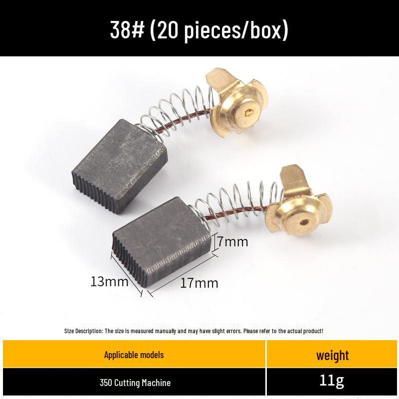 Carbon Brush Set for Angle Grinders, Cutting Machines, Hand Drills, Polishers, Sanders, Impact Drills, and Motors