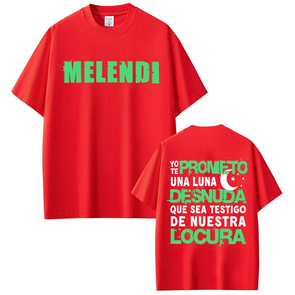 Rapper Melendi La Promesa Letters Print T-shirts Unisex Women Fashion Hip Hop Pop Music T-shirt Casual Cotton Short Sleeve T Shirts S