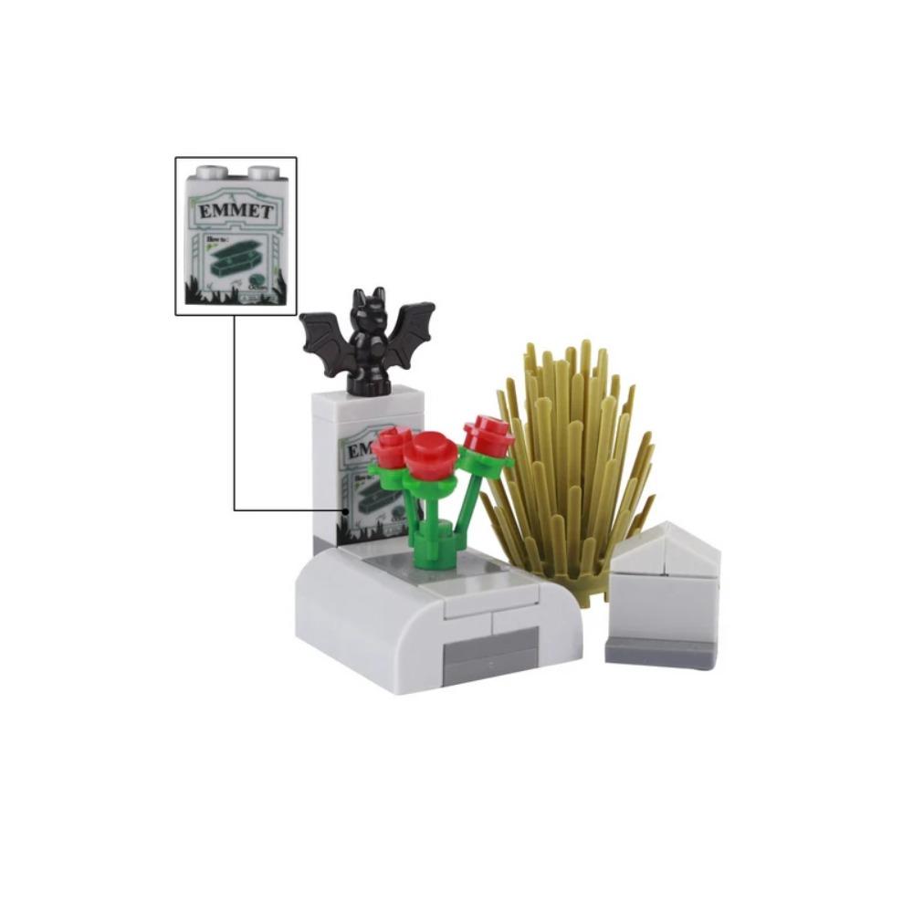 MOC Halloween Building Blocks Model Decorations Medieval Witches Vampires Thrones Kitchen Street Lamps Tombstones Toy Gift S025
