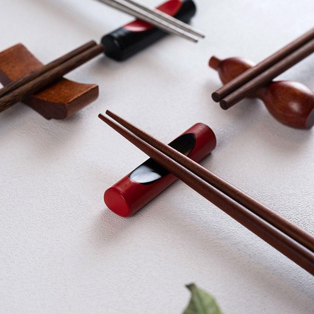 6Pcs Multifunctional Wooden Spoon Chopstick Rest Kitchen Tableware Chopstick Pillow Chopstick Holder