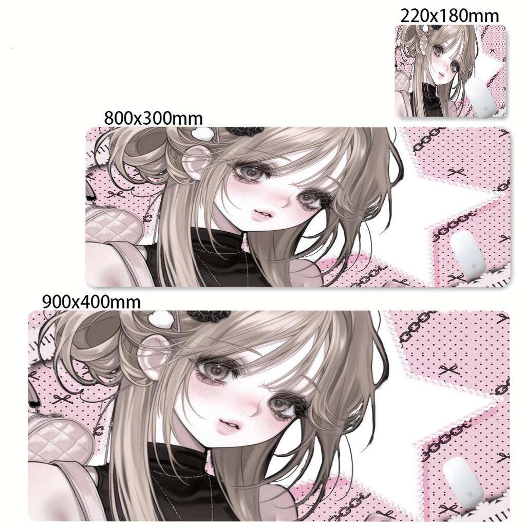 Large Size Pink Mousepad xcm Anime Girl Deskmat XXL Kawaii Nonslip Mouse Pad Cute Mice Rugs Extended Gaming Keyboard Mat