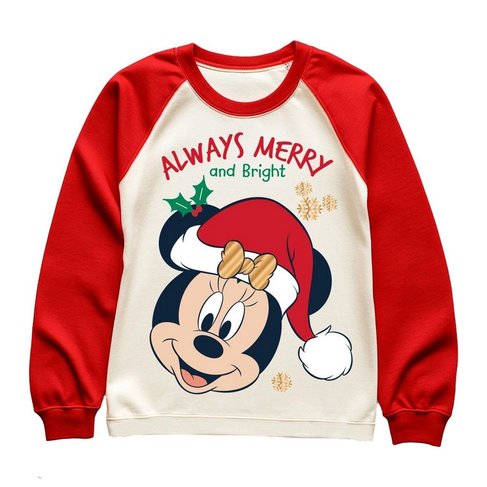 Disney Pigiama Lungo Natalizio da Donna/Signora Minnie Mouse Sempre Allegro e Luminoso