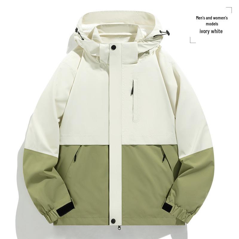 Three-in-One Waterproof Jacket: Heat-Sealed, Detachable, Unisex, Short-Sleeved, for Mountaineering and Sports, Two-Piece Set.